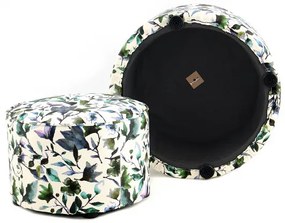 Set 2 tabureti tapitati cu imprimeu floral Indira multicolori/albi