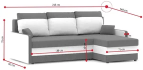 Supermobel Colțar extensibil ZIDAS, 215x75x140, haiti 14/haiti 17