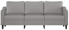 Canapea cu 3 locuri, gri deschis, 210 cm, material textil Gri deschis, 228 x 77 x 80 cm