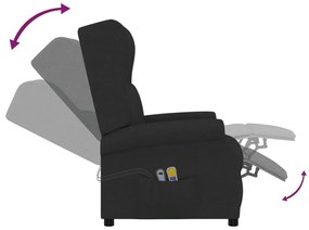 Fotoliu electric rabatabil masaj spatar cu aripi, negru, textil 1, Negru