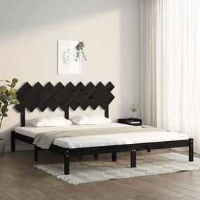 3104887 vidaXL Cadru de pat Super King 6FT, negru, 180x200 cm, lemn masiv