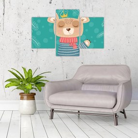 Tablou - Ursulețul fluturând labuța (90x60 cm)