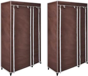 vidaXL Dulapuri de haine, material textil, 2 buc, maro