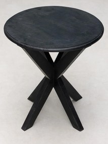 Masuta laterala, din lemn de mango, Preto