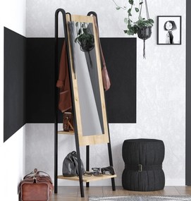 Set mobilier pentru hol Manet (Stejar + Negru). 1073560