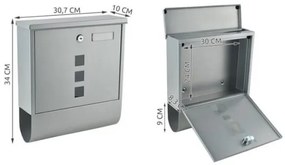 Cutie poștală argintie 34x30,7 cm
