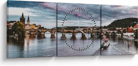 Tablou cu podul lui Carol (cu ceas) (90x30 cm)