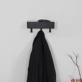 Cuier de perete negru cu raft din metal 27 cm Dax Play – Spinder Design