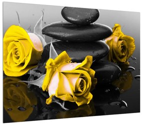 Tablou cu trandafiri galbene (70x50 cm), în 40 de alte dimensiuni noi
