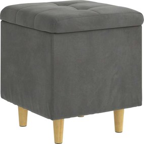 vidaXL Ottomană de depozitare Gri închis 40 x 40 x 45 cm Catifea