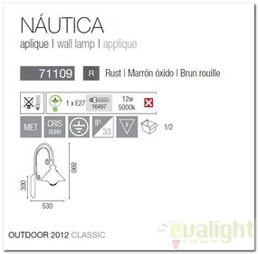 Aplica de perete exterior IP33 Nautica 71109