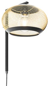 Lampa de perete moderna neagra cu auriu - Lucas