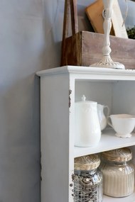 Etajera de perete shabby chic, din lemn reciclat si metal