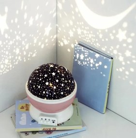 Atmosphera - Proiector LED pentru copii, alimentat de 3 baterii AA, roz