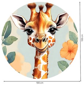 PIPPER. Autocolant circular de perete „Girafă” mărimea: 60cm