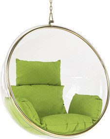 Scaun suspendat, transparent/ auriu/ verde, BUBBLE NEW TIP 1