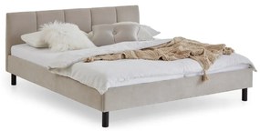 Pat matrimonial bej tapițat fără somieră 180x200 cm Joker – Meise Möbel