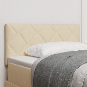 vidaXL Tăblie cap cu lumini cu bandă LED Ajustabil Crem 90 cm țesătură