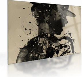 Tablou pe sticlă - Femeie de jazz (70x50 cm)