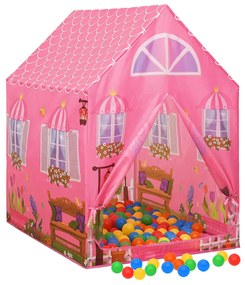 Cort de joaca pentru copii cu 250 bile, roz, 69x94x104 cm