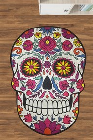 Covoras baie SKULL DJT, 80x100 cm, forma atipica, poliester, multicolo