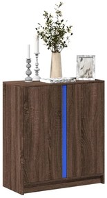vidaXL Dulap cu LED, stejar maro, 77x34x85 cm, lemn prelucrat