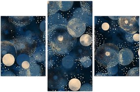 Tablou - Inele Albastru-Aurii (90x60 cm)