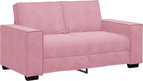 vidaXL Canapea cu 2 locuri, roz, 160x78x84 cm, catifea