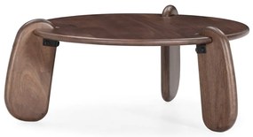 Măsuță de cafea maro închis rotundă din lemn de mango ø 80 cm Tamira – MOME