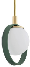 Lustra cu 4 pendule design modern Saturnia auriu, verde