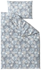 Lenjerie de pat din microfibra flanel SNOWFLAKE albastru-gri Dimensiune lenjerie de pat: 70 x 90 cm | 140 x 220 cm