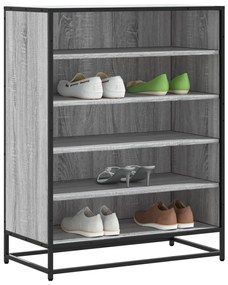 vidaXL Pantofar, sonoma gri, 75x38x97,5 cm, lemn prelucrat/metal