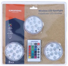 Grundig - Set de 3 lămpi LED RGBW dimabile LED/3W/3xAAA IP65 + telecomandă