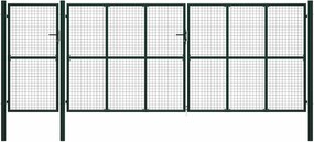 vidaXL Poartă de gard cu blocare Verde 175 cm Oțel