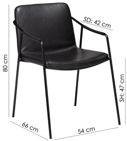 Scaun de dining din piele artificială DAN-FORM Denmark Boto, negru