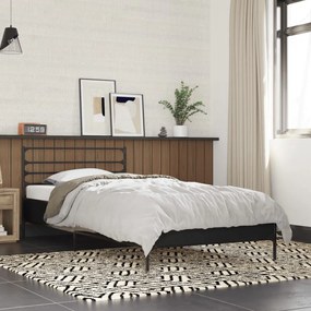 845627 vidaXL Cadru de pat, negru, 90x190 cm, lemn prelucrat și metal