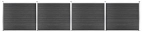 vidaXL Set panouri gard, 699x146 cm, gri, WPC