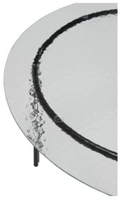 Măsuță de cafea neagră rotundă cu blat din sticlă ø 80 cm Orbit – Hübsch