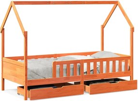 vidaXL Cadru pat copii cu sertare, 80x200 cm, lemn masiv de pin