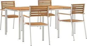 vidaXL Set de masă pentru grădină 5 pcs Maro Lemn Solid de Acacia