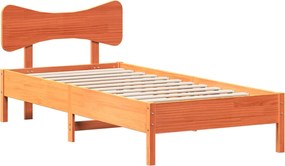 vidaXL Cadru pat fără saltea, maro ceruit, 75x190 cm, lemn masiv pin