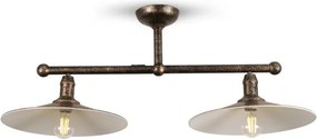 BRILAGI - Lampă suspendată pe tijă FORGE 2xE27/60W/230V cupru/patină