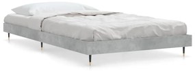 832169 vidaXL Cadru de pat, gri beton, 90x200 cm, lemn prelucrat
