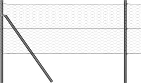 vidaXL Stâlp de gard. Gri 10 x 0,6 m (plasă de 36 mm) Oțel și PVC