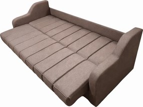 Canapea ALEX extensibila, 3 locuri, cu lada de depozitare, stofa maro, 220x90x90 Maro