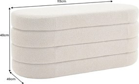 Bancheta cu spatiu de depozitare, Tesatura Boucle Taupe, VOQUE 115cm A-46684 VC