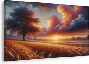 Tablou – Apus de soare pe câmp (90x60 cm)