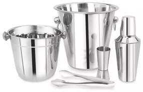 Set pentru cocktail Kinghoff KH 1389, 4 piese, Pahar masurare, Cleste, Inox