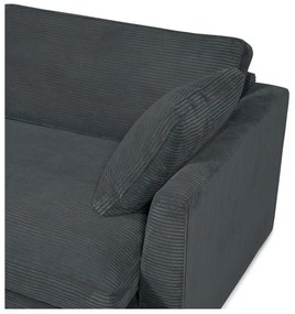 Canapea gri cu tapițerie din catifea reiată 132 cm Mobby – Scandic