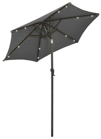 Umbrela de soare cu lumini LED, antracit, 200x211 cm, aluminiu Antracit